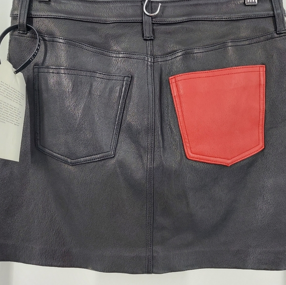 Current/Elliott Leather Contrast Skirt 28 - Picture 11 of 12